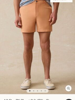 Faherty Peach-Orange Flat Front Men's Shorts 36’’